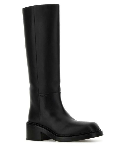 Prada Black Leather Boots