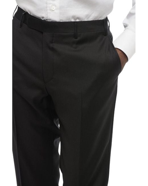 Corneliani Black Flat Front Pants for men