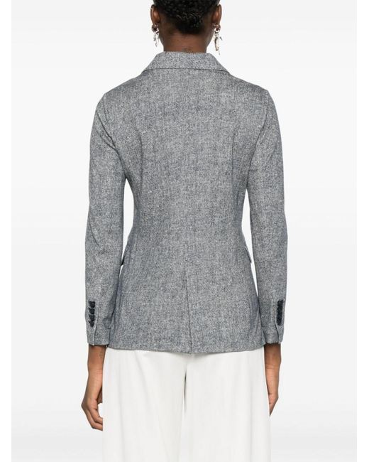 Circolo 1901 Gray Cotton Double-Breasted Blazer
