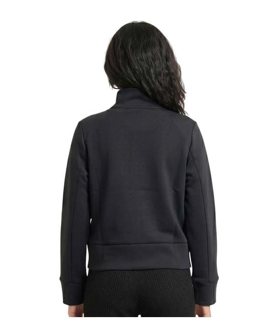 K-Way Black Solid Mock Collar Sweatshirt