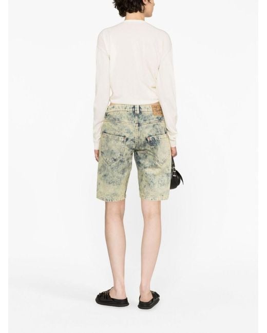 VAQUERA Gray Denim Split Shorts