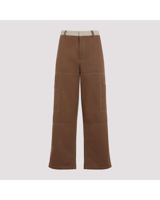 Off-White c/o Virgil Abloh Brown Stitch Cotgab Pants for men