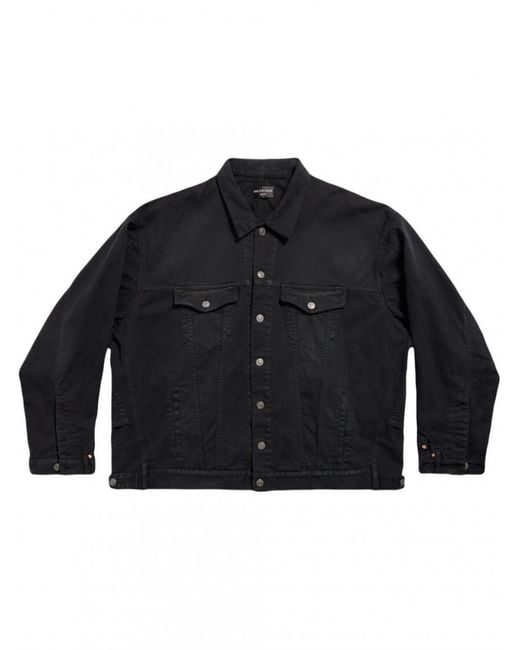 Balenciaga Black Deconstructed Denim Jacket for men