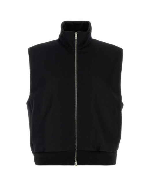 Jil Sander Black Mock Collar Jacket for men