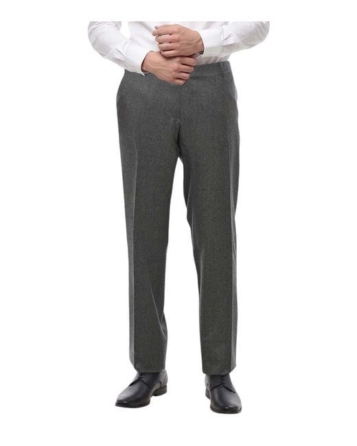 Corneliani Gray Flat Front Pants for men