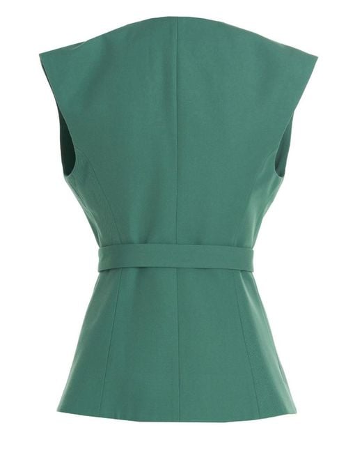 Balmain Green Belted Vest