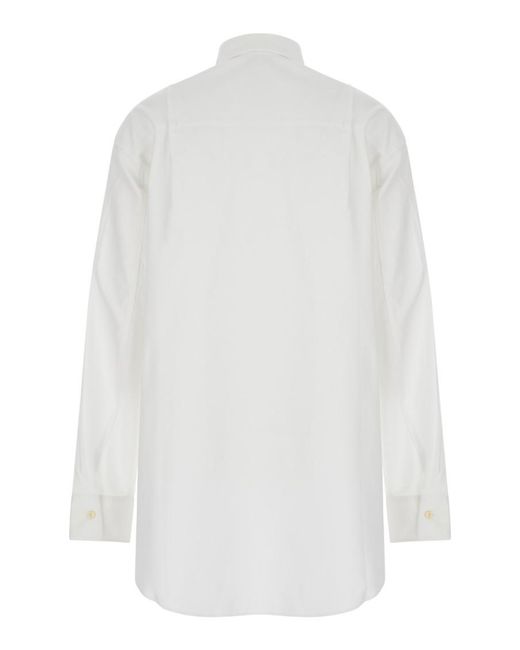ANDAMANE White Oversized Solid Shirt