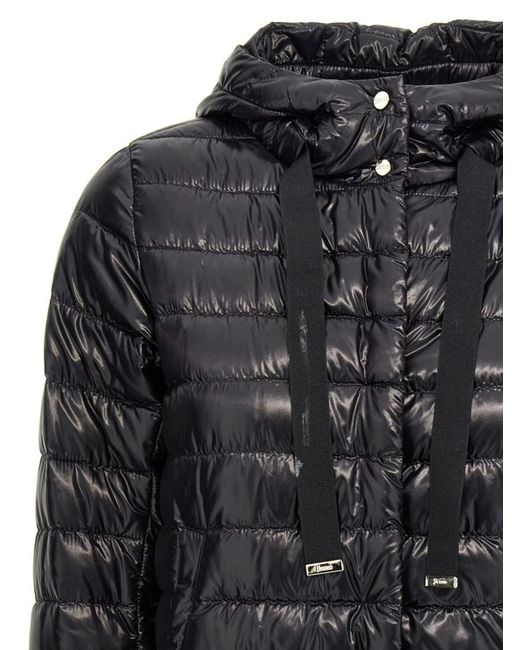 Herno Black Ultra-Lightweight Nylon Down Jacket With Hood