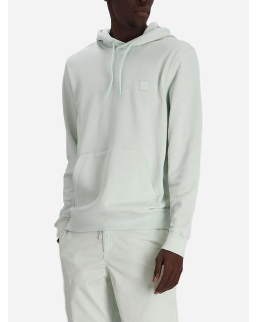 Boss White Mint Wetalk Hoodie for men