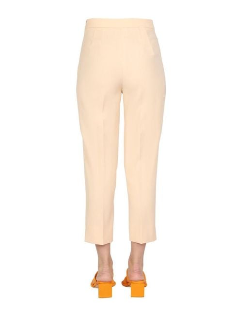 Moschino Natural Slim Flat Front Pants