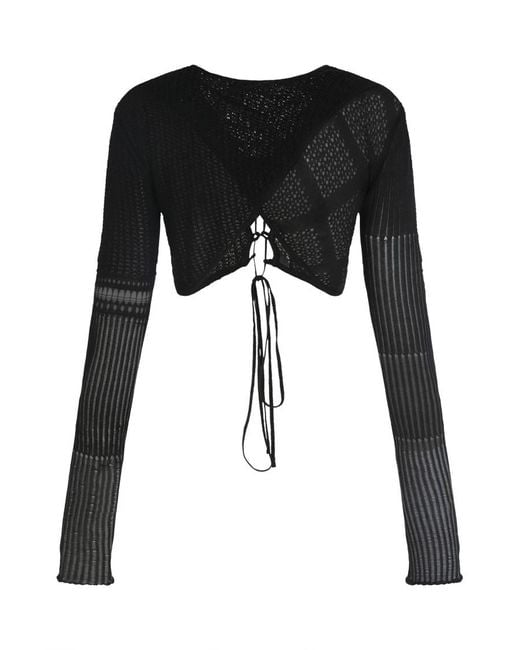 Roberta Einer Black Knitted Round Neck Top