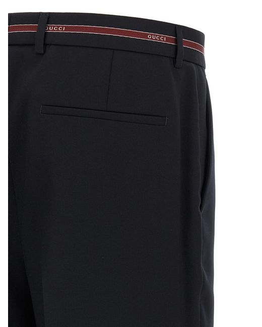 Gucci Black Flat Front Pant for men