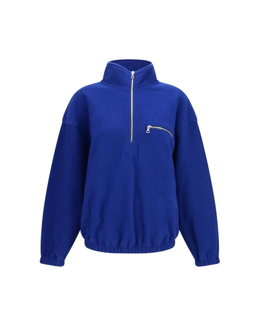 Rier Blue Solid Mock Collar Jacket