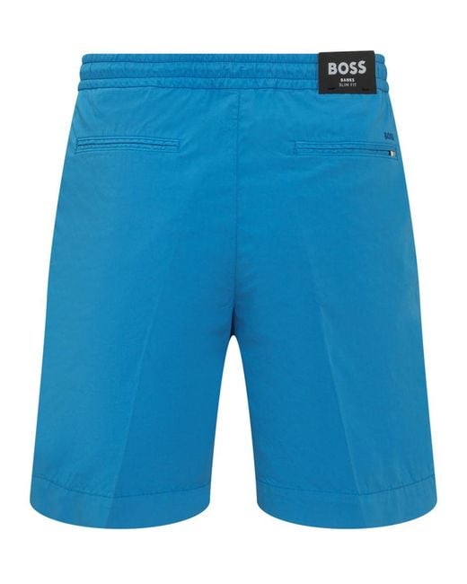 Boss Blue Solid Shorts for men