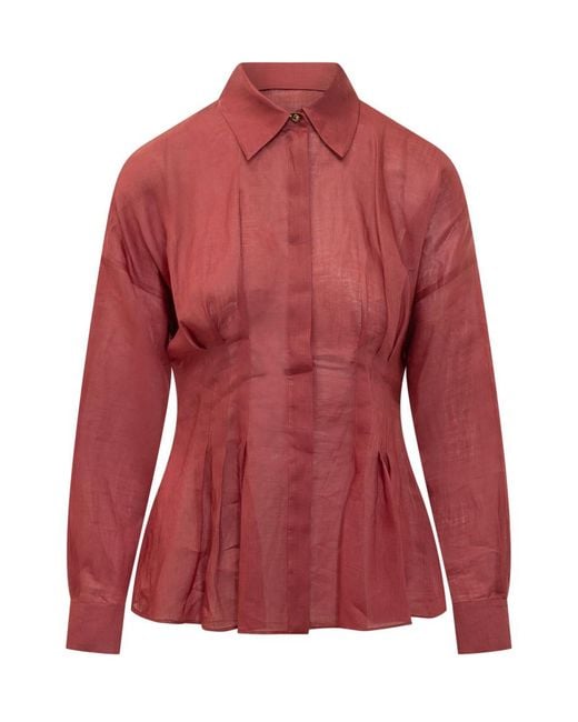 Max Mara Red Brick Regular Solid Shirt