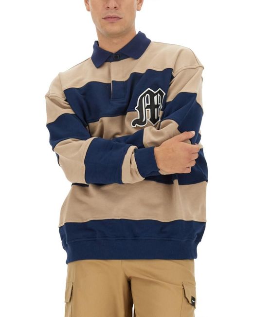 MSGM Blue Stripes Sweatshirt for men