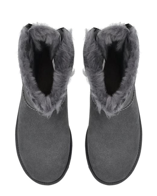 Ugg Gray Solid Round Toe Boots