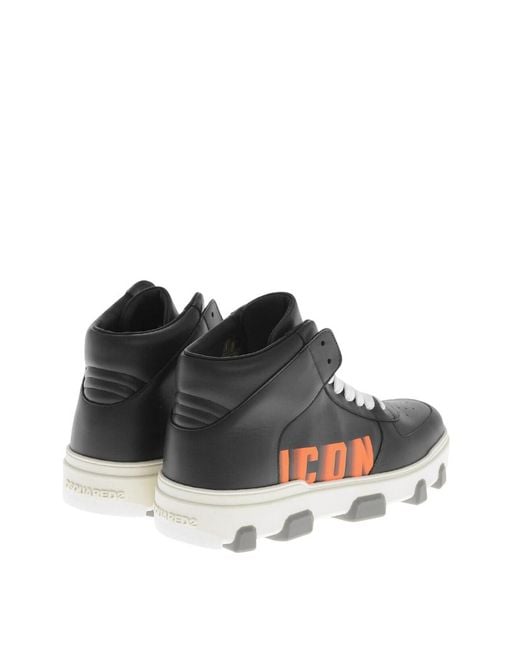 DSquared² Black Logo Sneakers for men