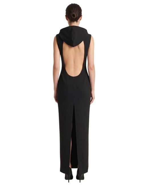 Monot Black Solid Hood Maxi Dress