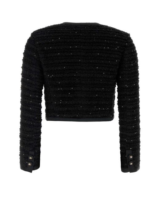 Dolce & Gabbana Black Tweed Blazer