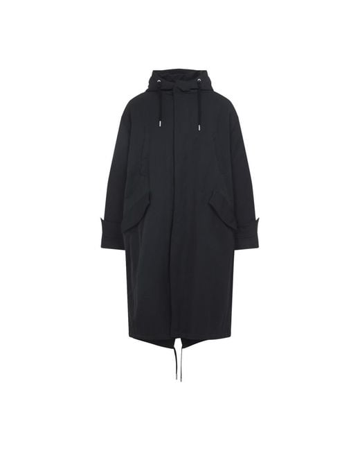 AMI Blue Dark Hooded Parka Jacket for men