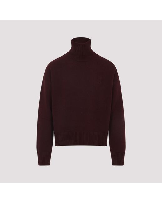 AMI Red Turtle Neck Sweater for men