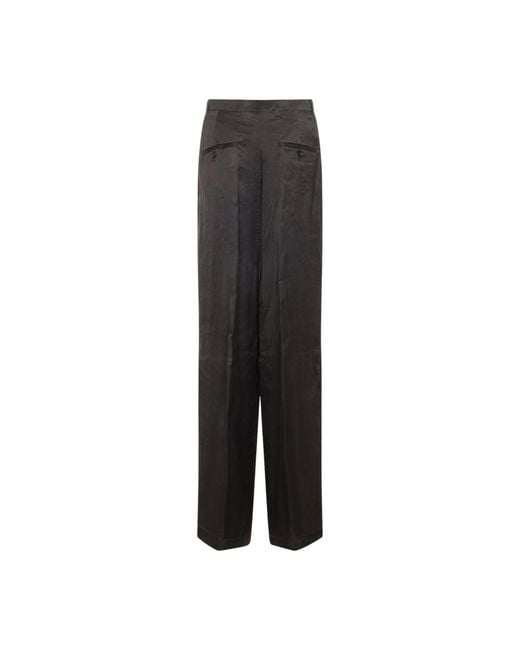 Rick Owens Gray Flat Front Pants