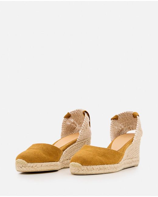 Castaner Natural Round Toe Wedges