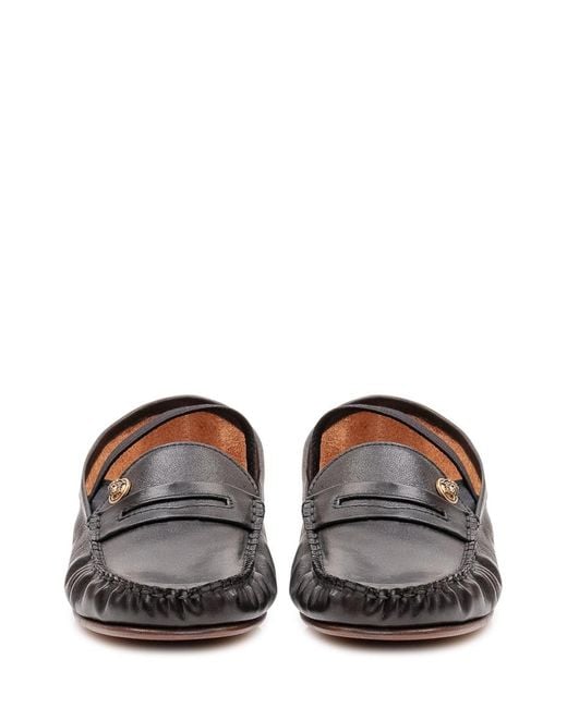 Versace White Leather Loafers