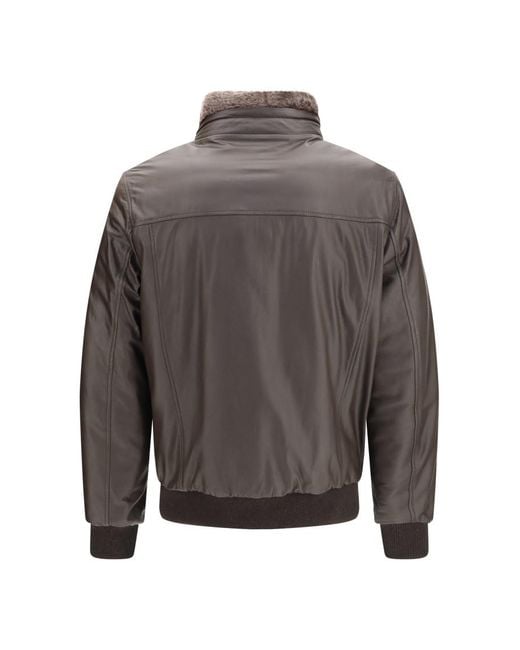 Moorer Gray Mock Collar Jacket for men