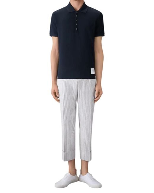 Thom Browne Blue Stripes Polos for men