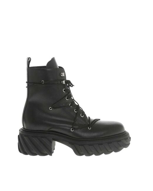 Off-White c/o Virgil Abloh Black Solid Tractor Boots