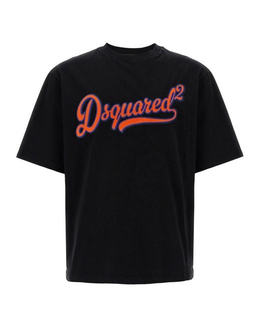 DSquared² Black Sponge Patch' T-Shirt for men