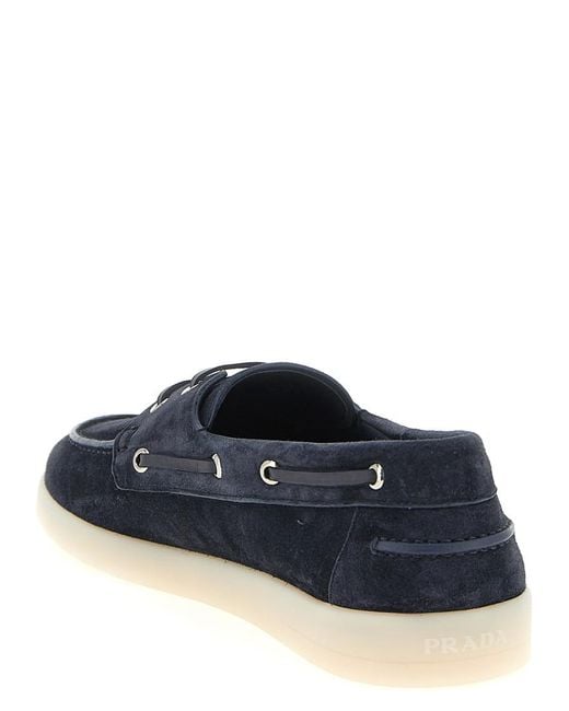 Prada Blue Solid Loafers for men