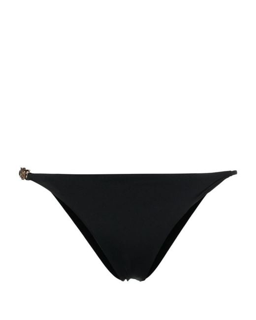 Versace Black Solid Bikini Bottom Swimwear