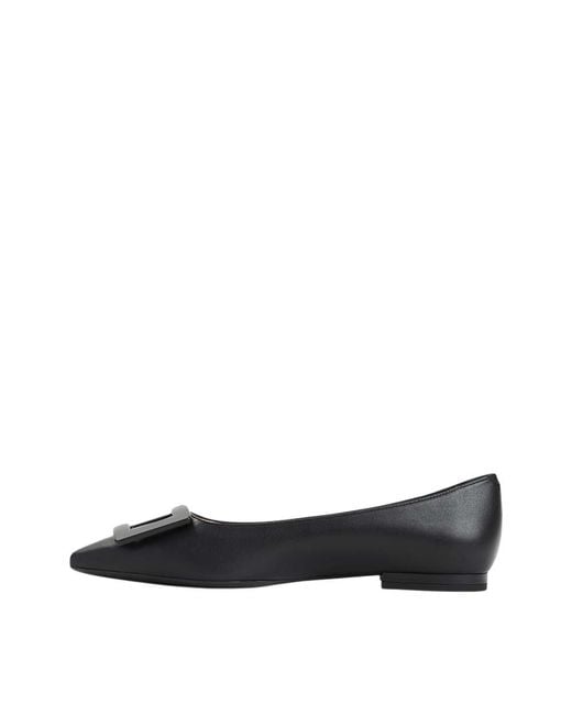 Roger Vivier Black Solid Ballet Flats