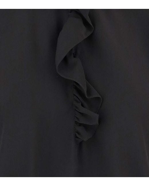 Chloé Black Solid Mock Collar Top