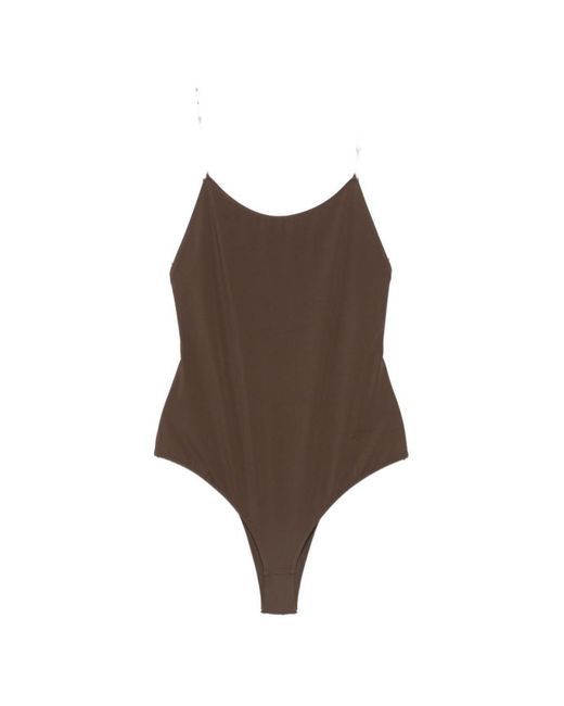 Jacquemus Brown Solid Swimwear