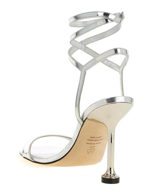 Stuart Weitzman Metallic Ankle Strap Heels