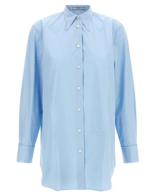 Prada Blue Regular Solid Shirt