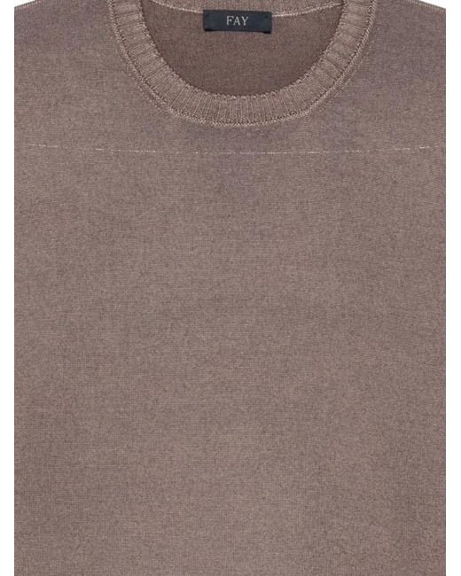 Fay Brown Crewneck Pullover for men