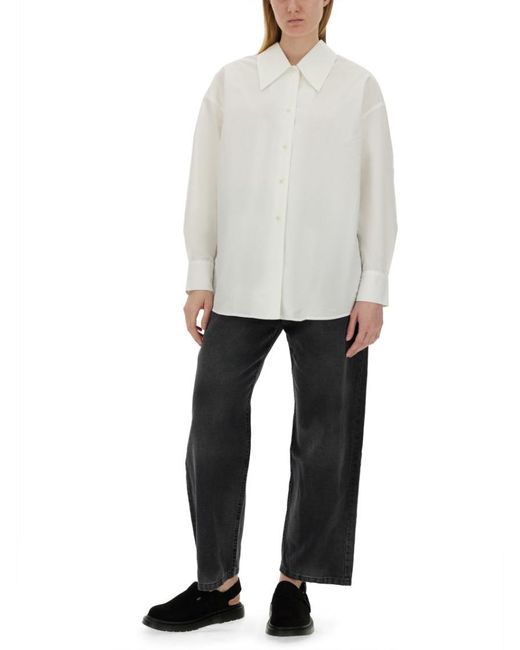 YMC White Oversized Solid Shirt