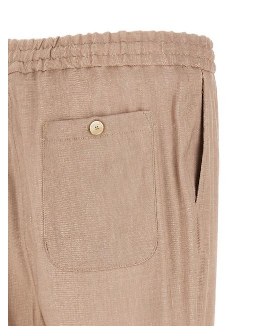 Etro Natural Linen Solid Joggers for men