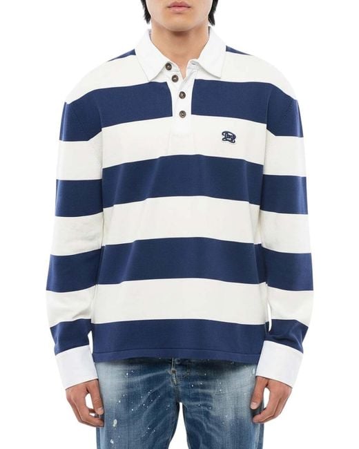 DSquared² Blue Stripes Logo Polo for men