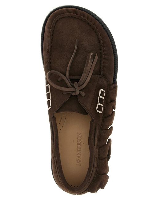 J.W. Anderson Brown Solid Volant Loafers for men