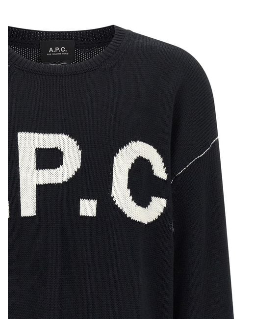 A.P.C. Blue Logo Sweater for men