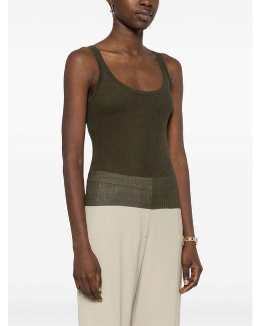 Max Mara Green Silk Tank Top