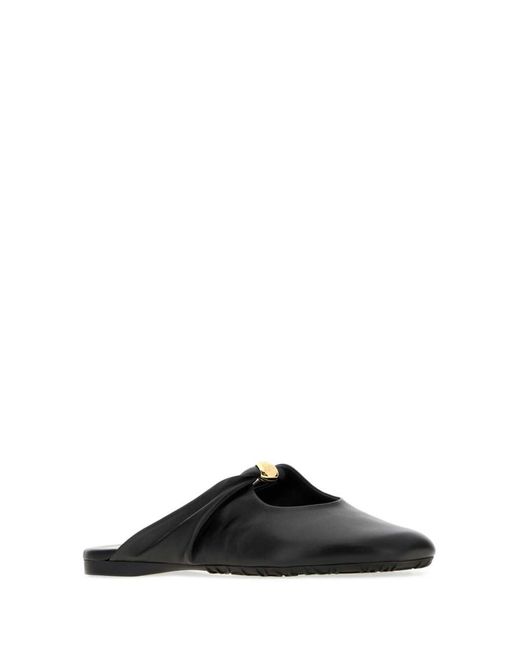 Loewe Black Leather Sandals