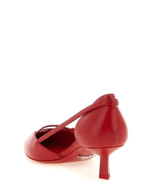 Prada Red Slingback Pumps