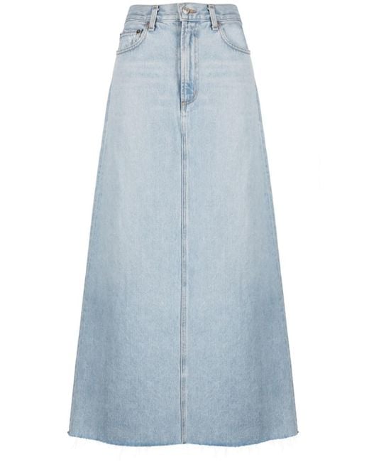 Agolde Blue Denim Maxi Skirt